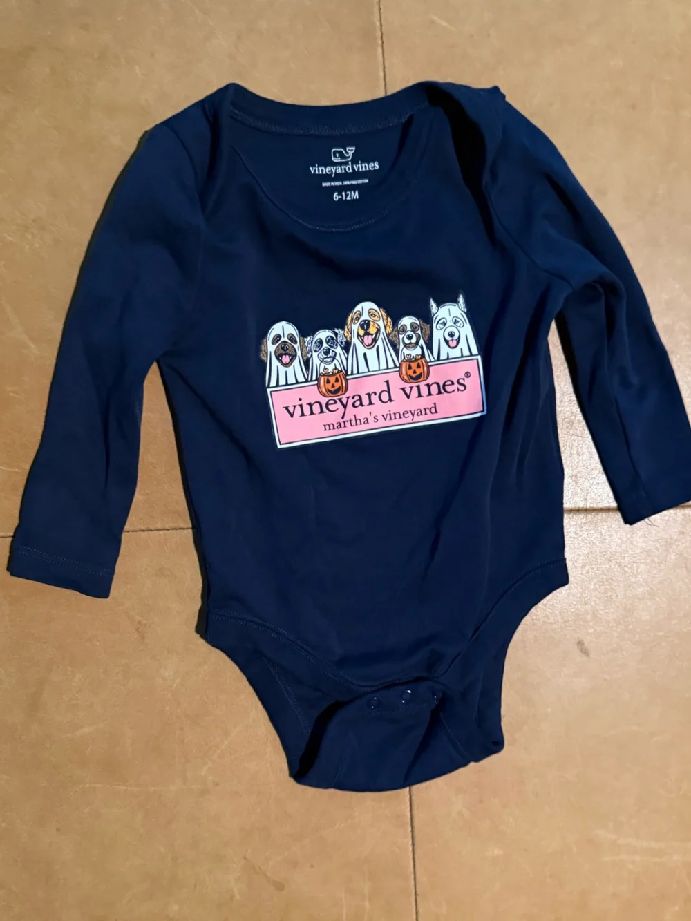 Vineyard Vines Halloween Pups Pima Cotton Onesie 6-12M